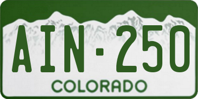 CO license plate AIN250