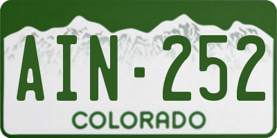 CO license plate AIN252