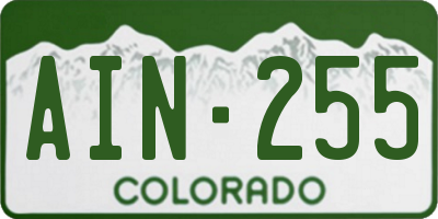 CO license plate AIN255