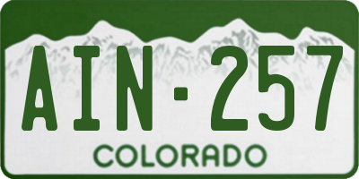 CO license plate AIN257
