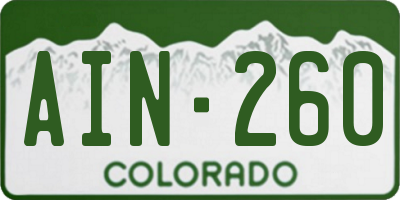 CO license plate AIN260