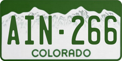 CO license plate AIN266