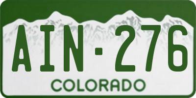 CO license plate AIN276