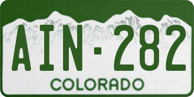 CO license plate AIN282