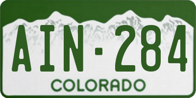 CO license plate AIN284