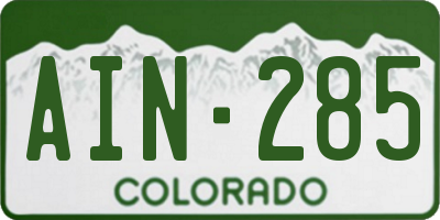 CO license plate AIN285