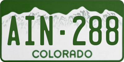 CO license plate AIN288