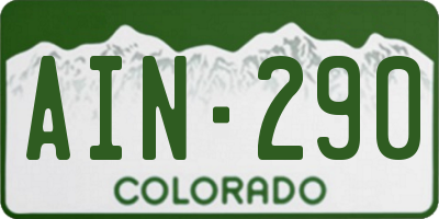 CO license plate AIN290