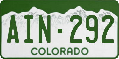 CO license plate AIN292