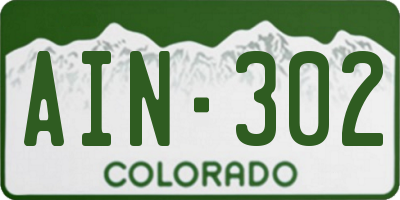 CO license plate AIN302