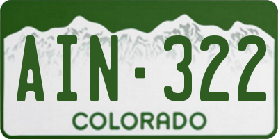 CO license plate AIN322