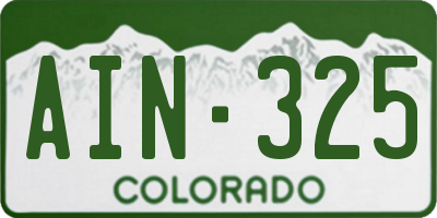 CO license plate AIN325