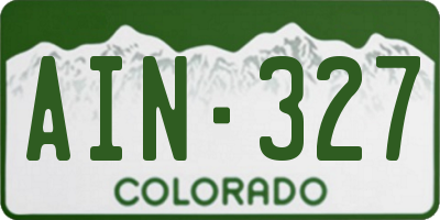 CO license plate AIN327