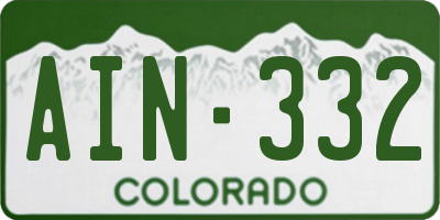 CO license plate AIN332