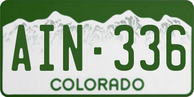 CO license plate AIN336