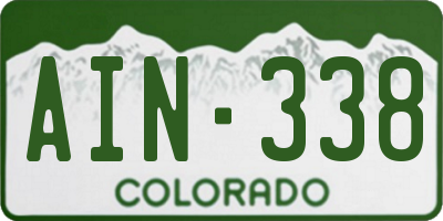 CO license plate AIN338