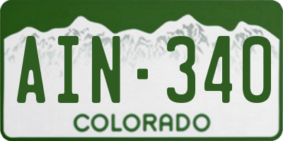 CO license plate AIN340