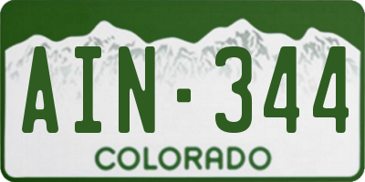 CO license plate AIN344