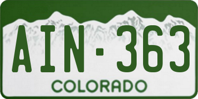 CO license plate AIN363