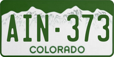 CO license plate AIN373