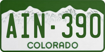 CO license plate AIN390