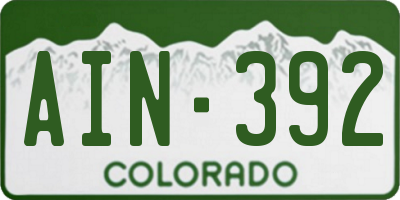 CO license plate AIN392