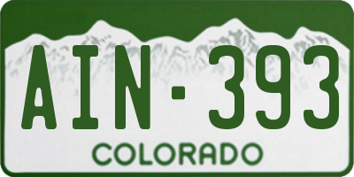 CO license plate AIN393