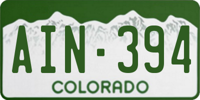CO license plate AIN394