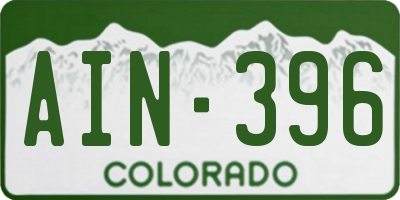CO license plate AIN396