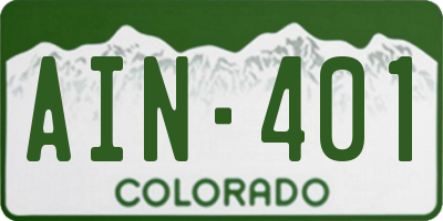 CO license plate AIN401