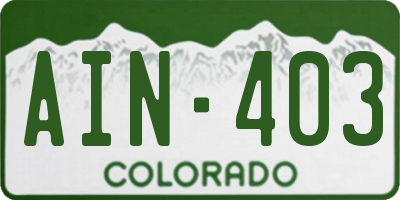 CO license plate AIN403