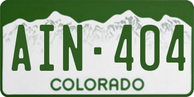 CO license plate AIN404