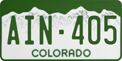 CO license plate AIN405