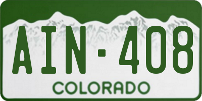 CO license plate AIN408