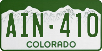 CO license plate AIN410