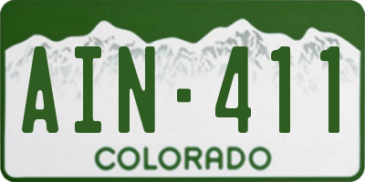 CO license plate AIN411