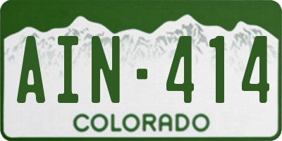 CO license plate AIN414