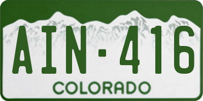 CO license plate AIN416