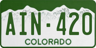 CO license plate AIN420