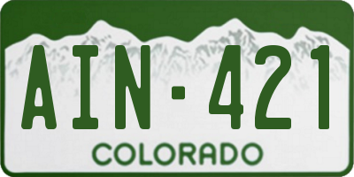 CO license plate AIN421