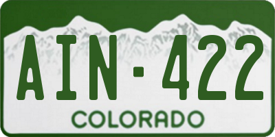 CO license plate AIN422