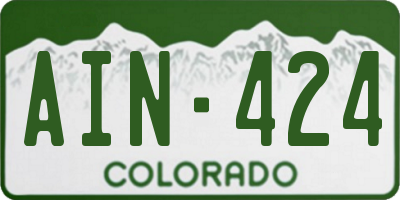 CO license plate AIN424