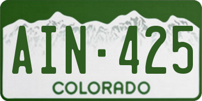 CO license plate AIN425