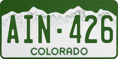 CO license plate AIN426
