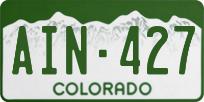 CO license plate AIN427