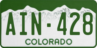 CO license plate AIN428