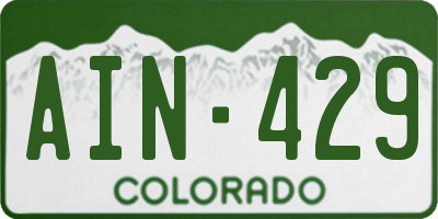 CO license plate AIN429