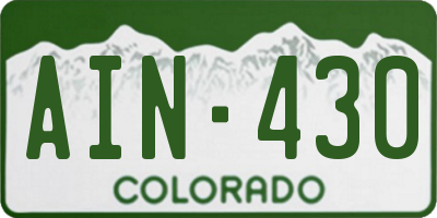 CO license plate AIN430