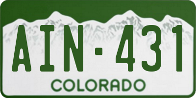 CO license plate AIN431