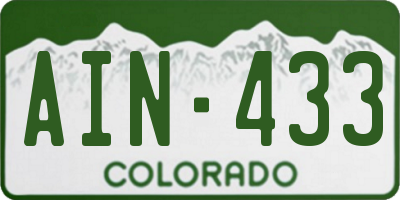 CO license plate AIN433